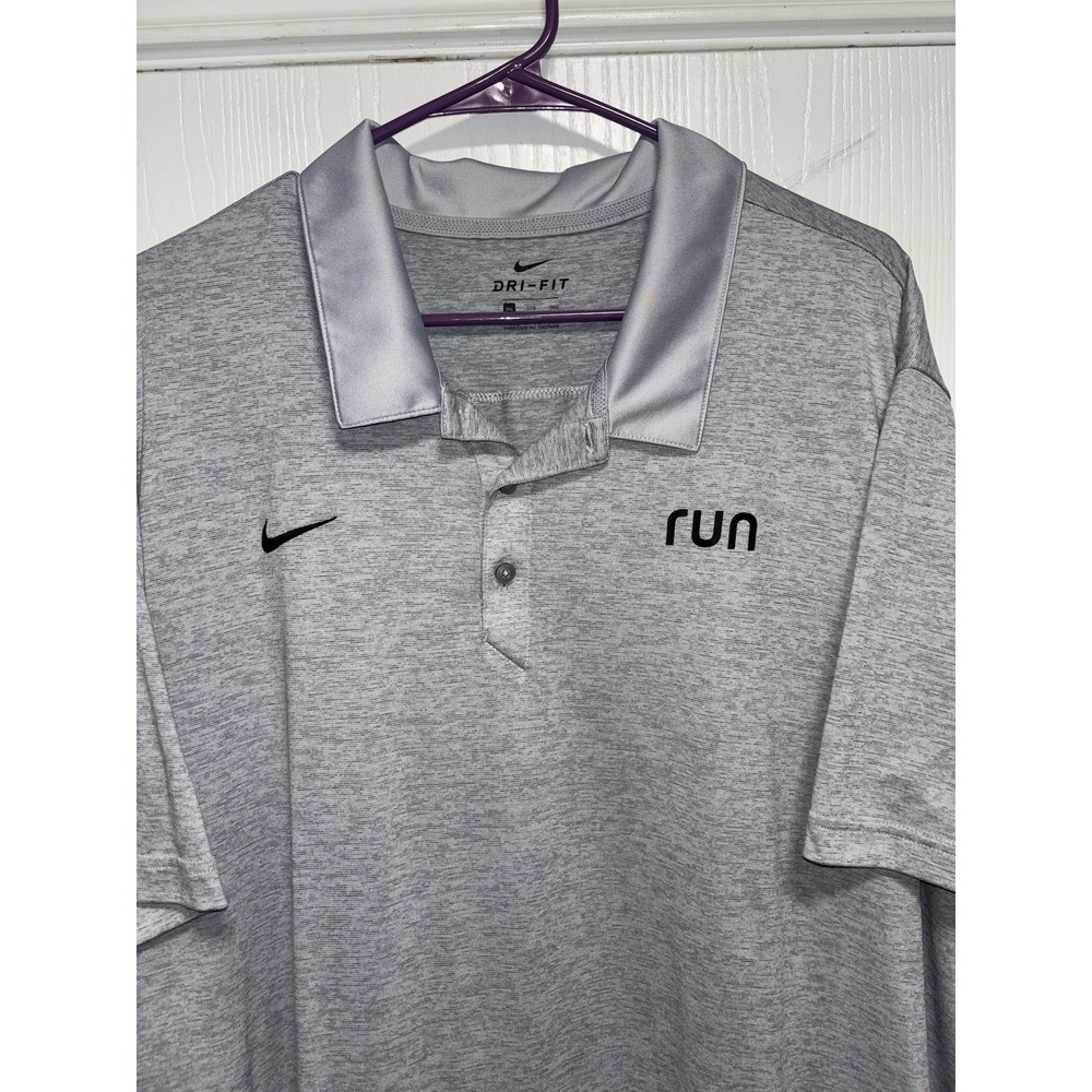 Nike Golf Polo Shirt Mens 3XL Gray Dri-FIT Tour Performance Athletic Run‎